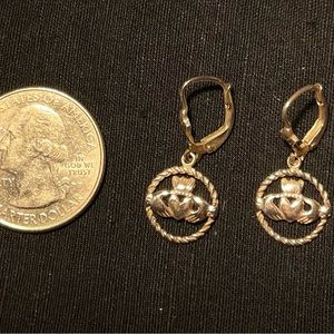 Silver Claddagh earrings